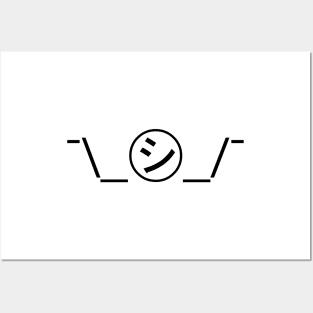 Shi Kana Shrug Emoticon ¯\_㋛_/¯ Japanese Kaomoji Posters and Art